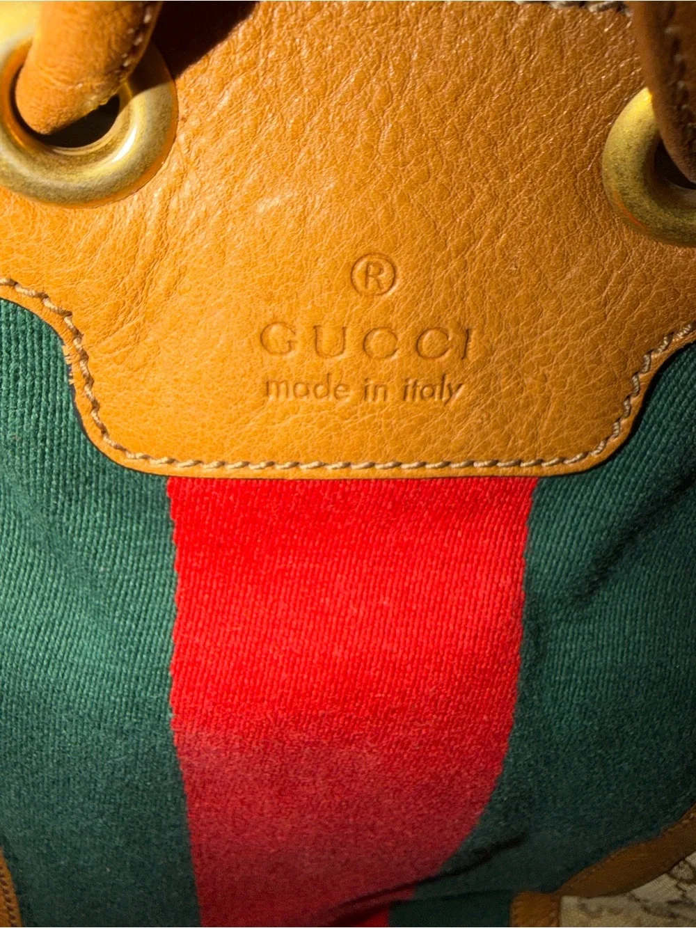Gucci GG Canvas Web Rania Drawstring Hobo Bag